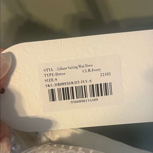 Meshki Pearl-Trimmed White Mini Dress - Picture 3 of 4